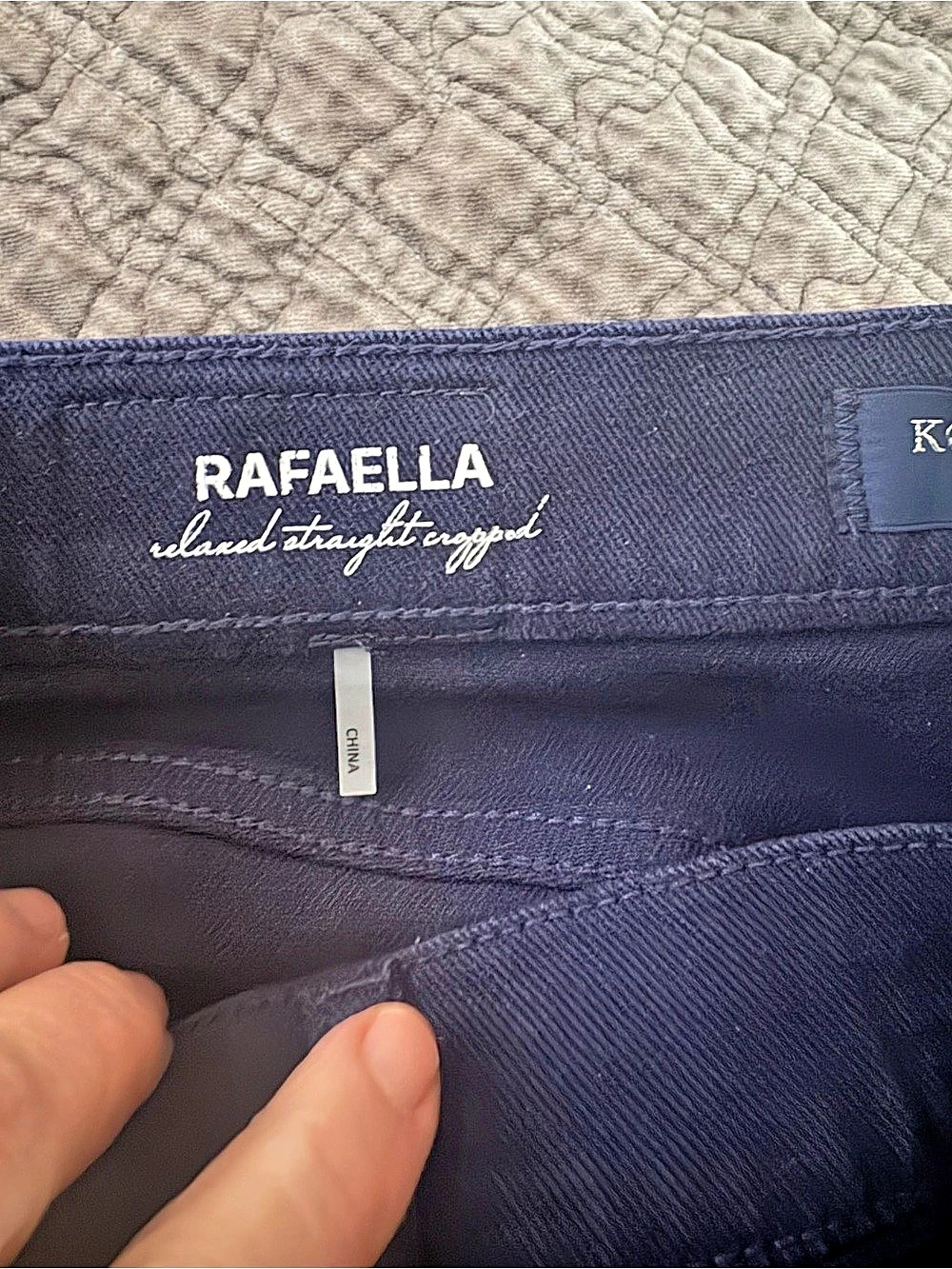 Rafaella Relaxed Straight Cropped Pants Blue Waist 28